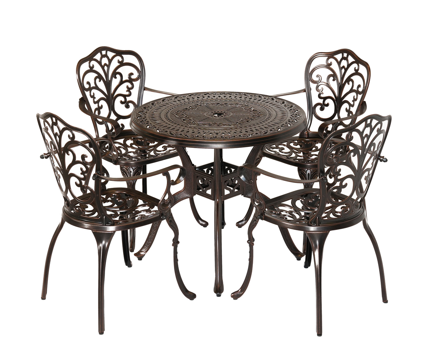 Rustica 80 cm Masa Takımı - Antik Bakır Siyah